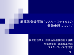 原薬等登録原簿（マスタ－ファイル）