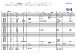 ツートン組み合わせ メーカー カラー1 カラー2 カラー3 カラー4 備考1