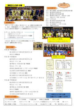 15/01/27 ハンドボール部のホームページを更新しました