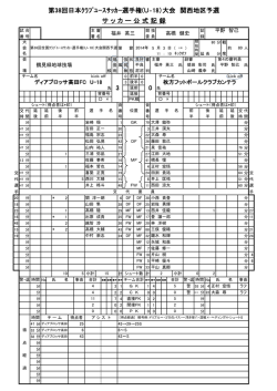 公式記録 - 関西クラブユースサッカー連盟