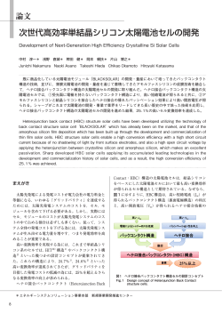 次世代高効率単結晶シリコン太陽電池セルの開発 (PDF