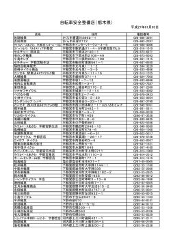 自転車安全整備店（栃木県）