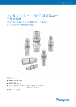エクセス・フロー・バルブ 過流防止弁 一般産業用 XSシリーズ