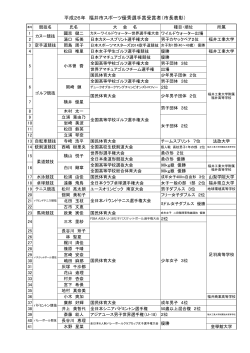 平成26年 福井市スポーツ優秀選手賞受賞者（市長表彰）;pdf