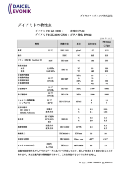 ダイアミドの物性表 - ダイセル・エボニック