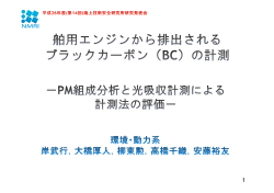 舶用エンジンから排出されるブラックカーボン(BC)の計測