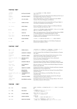 平成25年度 修士論文要旨集目次