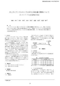 ガンタイプノズルのノズル圧力と放水量の関係について