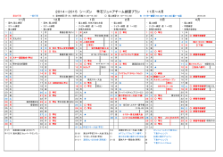 2014－2015 シーズン 雫石ジュニアチーム練習プラン 11月～4月