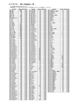 ACアダプター 購入可能製品一覧