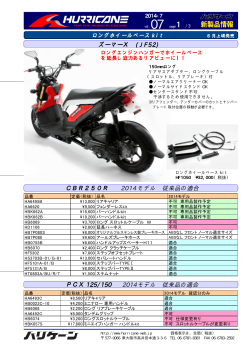 ズーマーX ( J F 5 2 ) ( J F 5 2 ) CBR250R 2014 モデル 従来品の適合