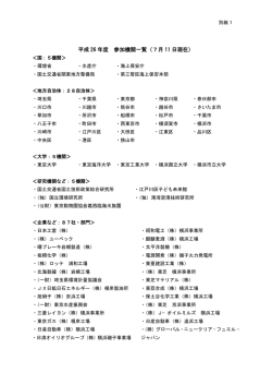 （別紙1）参加機関一覧 [PDF 14 KB]