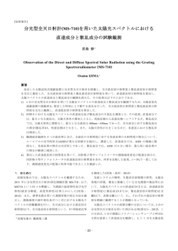 分光型全天日射計(MS-710)を用いた太陽光スペクトルにおける 直達