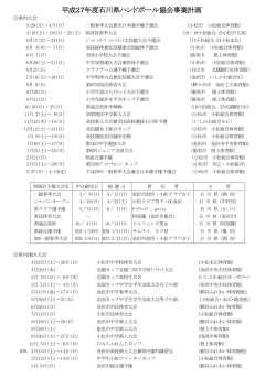 平成27年度石川県ハンドボール協会事業計画