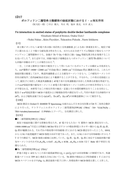 ポルフィリン二層型希土類錯体の励起状態におけるf‐&pi;相互作用