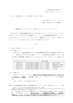 調剤電子レセプトにおいて使用するコメントコードについて