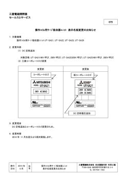 三菱電磁開閉器 セールスとサービス 075 操作ｺｲﾙ用ｻｰｼﾞ