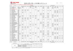香港・台湾・中国 - 日本 輸入スケジュール