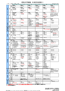初診・専門外来担当医一覧表の一括ダウンロード（2015年4月