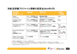 別紙証明書プロファイル情報の変更点 (2014年5月)