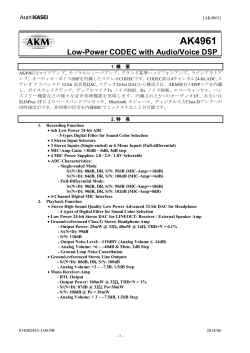 AK4961 Japanese Datasheet - Brief