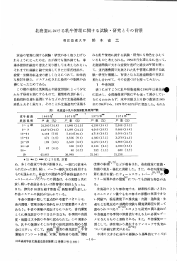 北海道における乳牛管理に関する試験・研究とその背景 :rp* :rp*料
