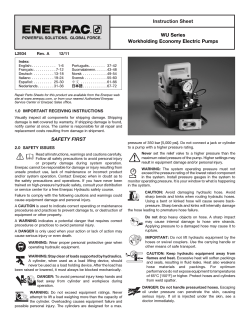 SAFETY FIRST Instruction Sheet WU Series Workholding