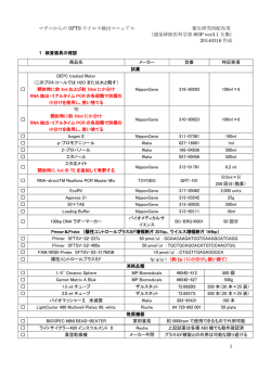 マダニからの SFTS ウイルス検出マニュアル 衛生研究所配布用