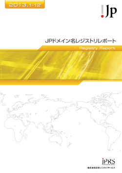 JPドメイン名レジストリレポート 2013