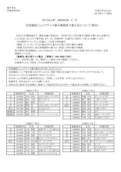 DUNLOP CUP用紙
