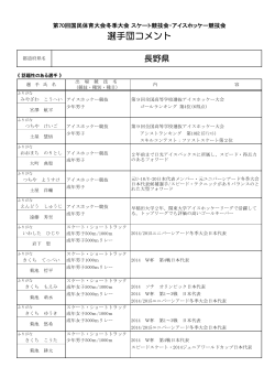 選手団コメント - 日本体育協会