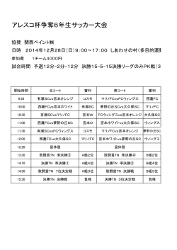 アレスコ杯争奪6年生サッカー大会