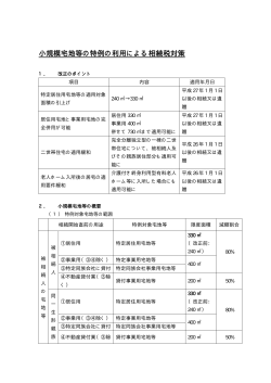 小規模宅地等の特例の利用による相続税対策