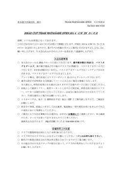 HEAD CUP TEAM WATANABE OPEN 2014 GW