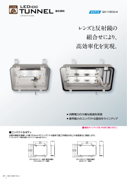レンズと反射鏡の 組合せにより、 高効率化を実現。