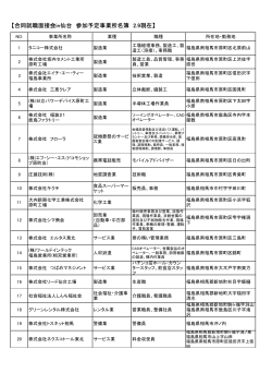 【合同就職面接会in仙台 参加予定事業所名簿 2.9現在】