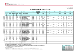 北米西岸（PSW）輸入スケジュール
