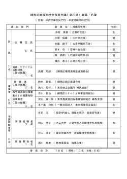 練馬区循環型社会推進会議（第8期）委員 名簿