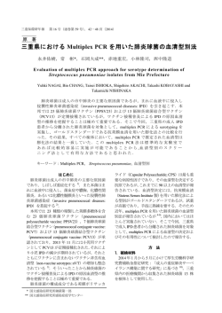 三重県における Multiplex PCR を用いた肺炎球菌