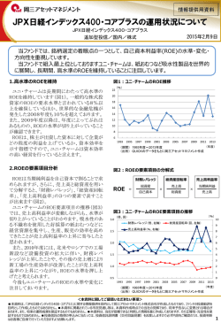 JPX日経インデックス 400・コアプラスの運用状況について