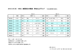 2015/2/8（日） 5年生 練習試合対戦表 伊奈丸山