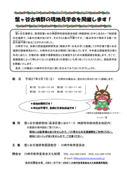蟹ヶ谷古墳群発掘調査現地見学会チラシ（表）(PDF形式, 99.81