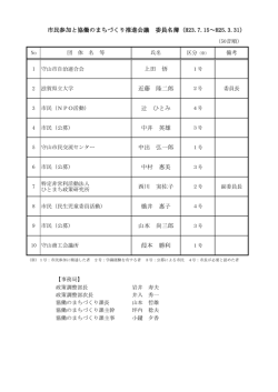 上田 悟 近藤 隆二郎 辻 ひとみ 中井 英雄 中出 弘一郎 中村