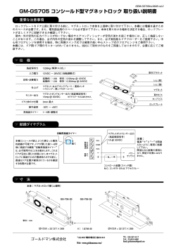 GM-GS705 コンシールド型マグネットロック 取り扱い説明書