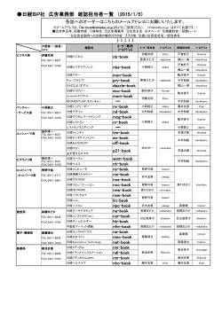 日経BP社 広告業務部 雑誌担当者一覧 （2015/1/5）