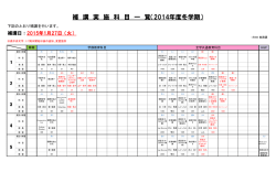補 講 実 施 科 目 一 覧（2014年度冬学期）