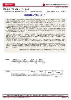 基準価額の下落について - 損保ジャパン日本興亜アセットマネジメント