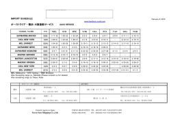 IMPORT SCHEDULE オーストラリア