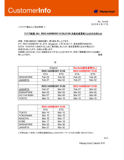 JSJ - RDO HARMONY 013S, 013N 本船名変更 - Hapag