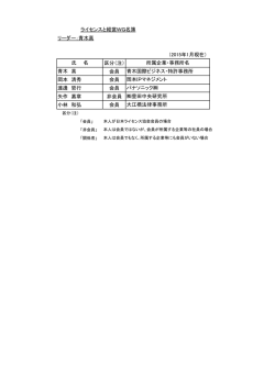 リーダー：青木高 （2015年1月現在） 区分（注） 会員 岡本 清秀 会員 渡邊